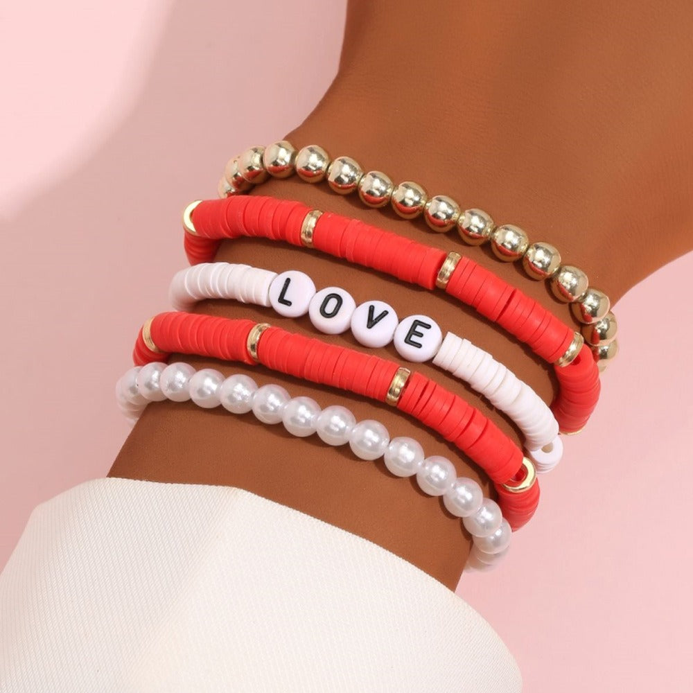 Colorful Ceramic Imitation Pearl Bracelet