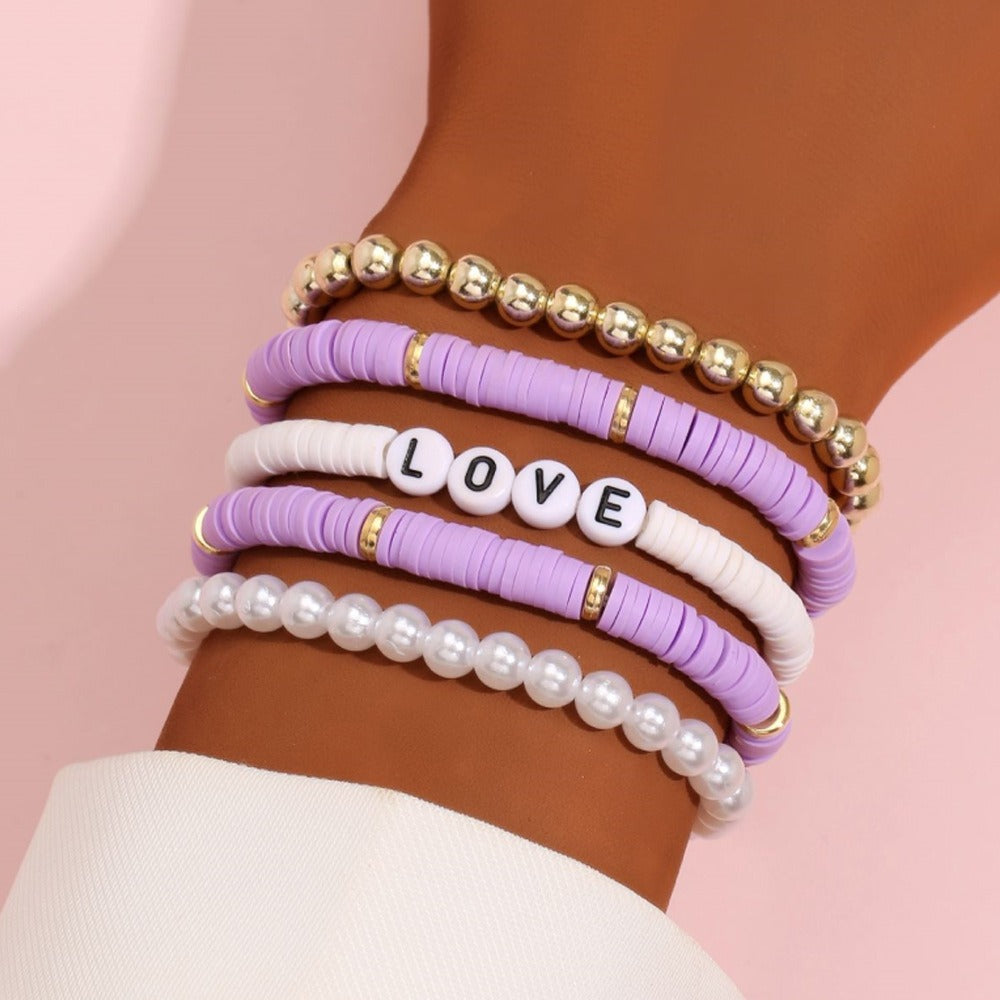 Colorful Ceramic Imitation Pearl Bracelet