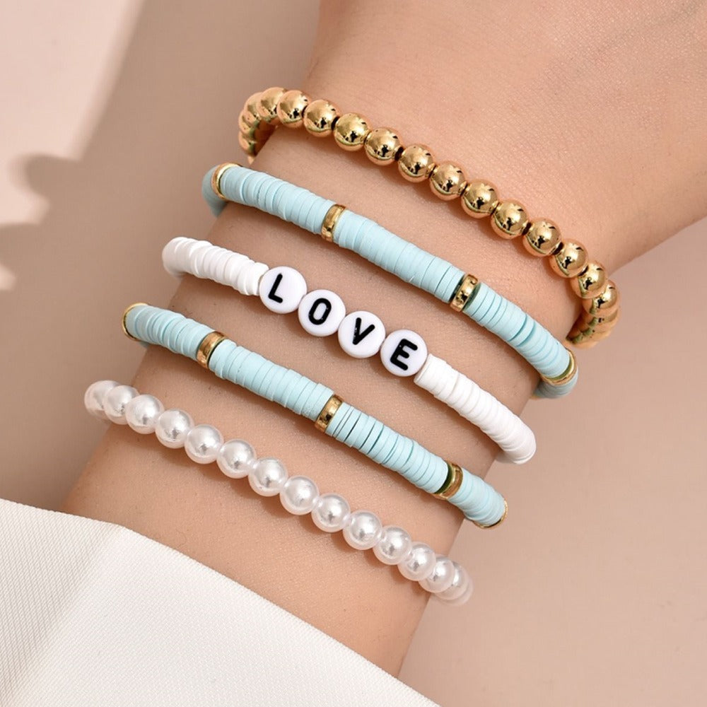 Colorful Ceramic Imitation Pearl Bracelet