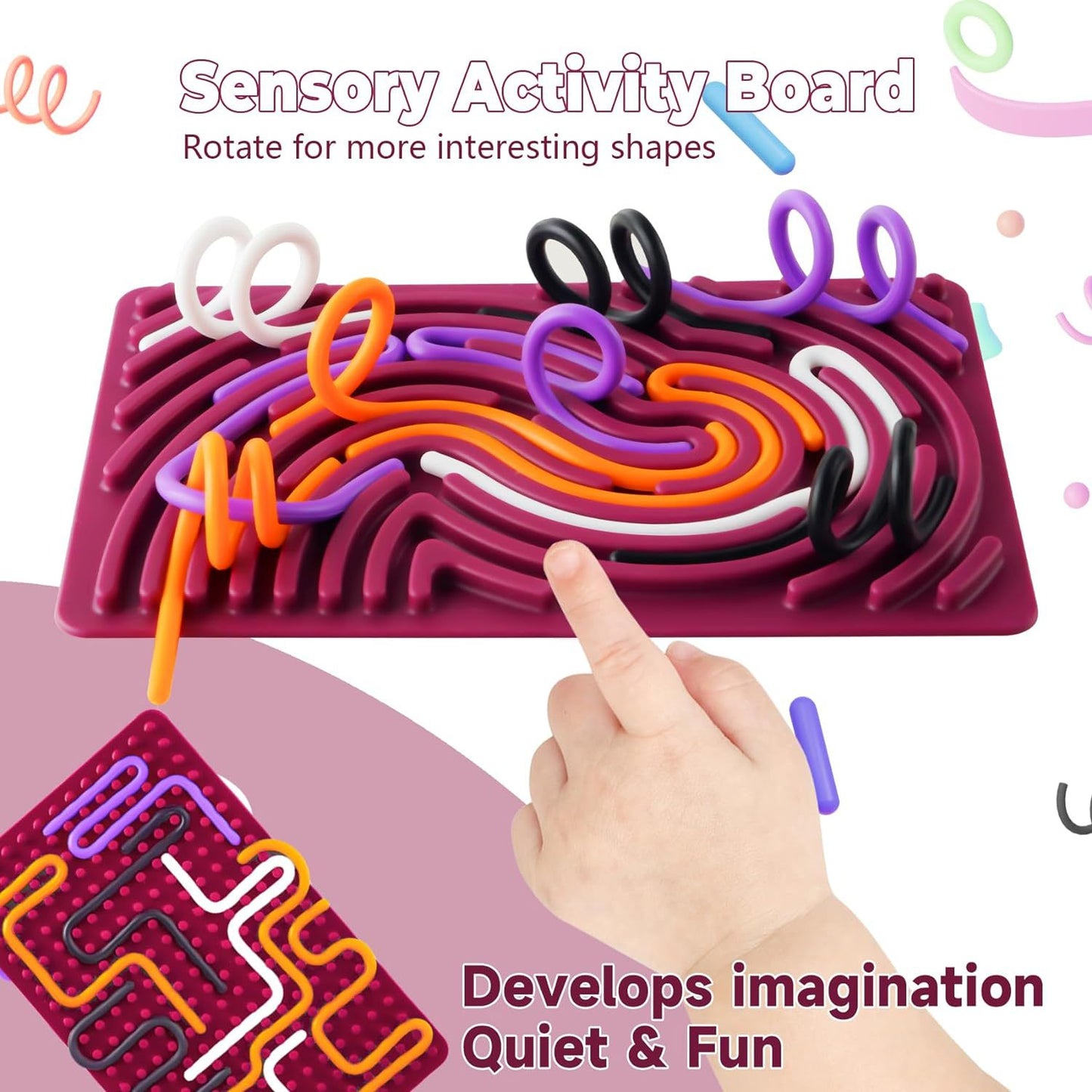 Sensory Activity Board, Silicone Calm Down Toy