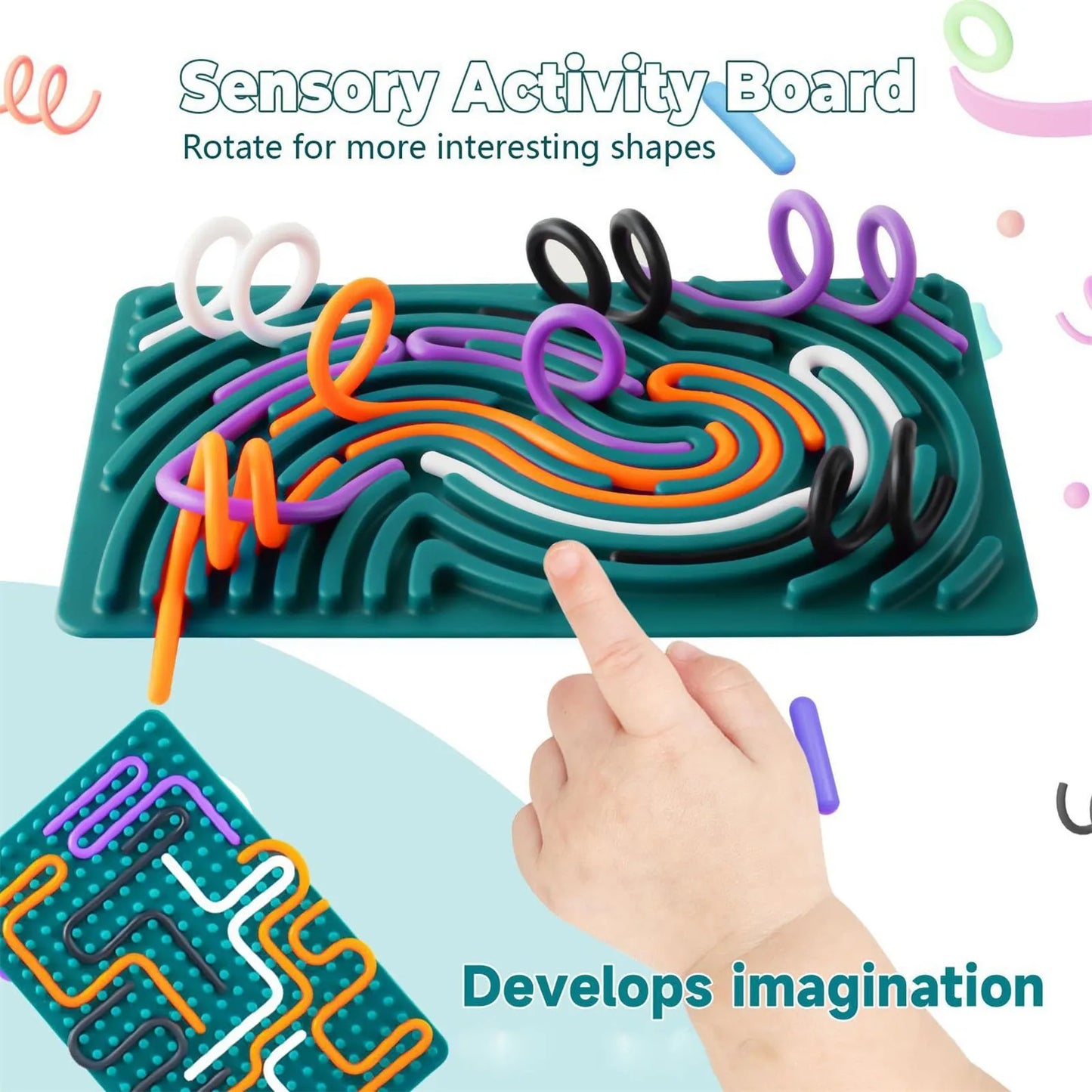 Sensory Activity Board, Silicone Calm Down Toy